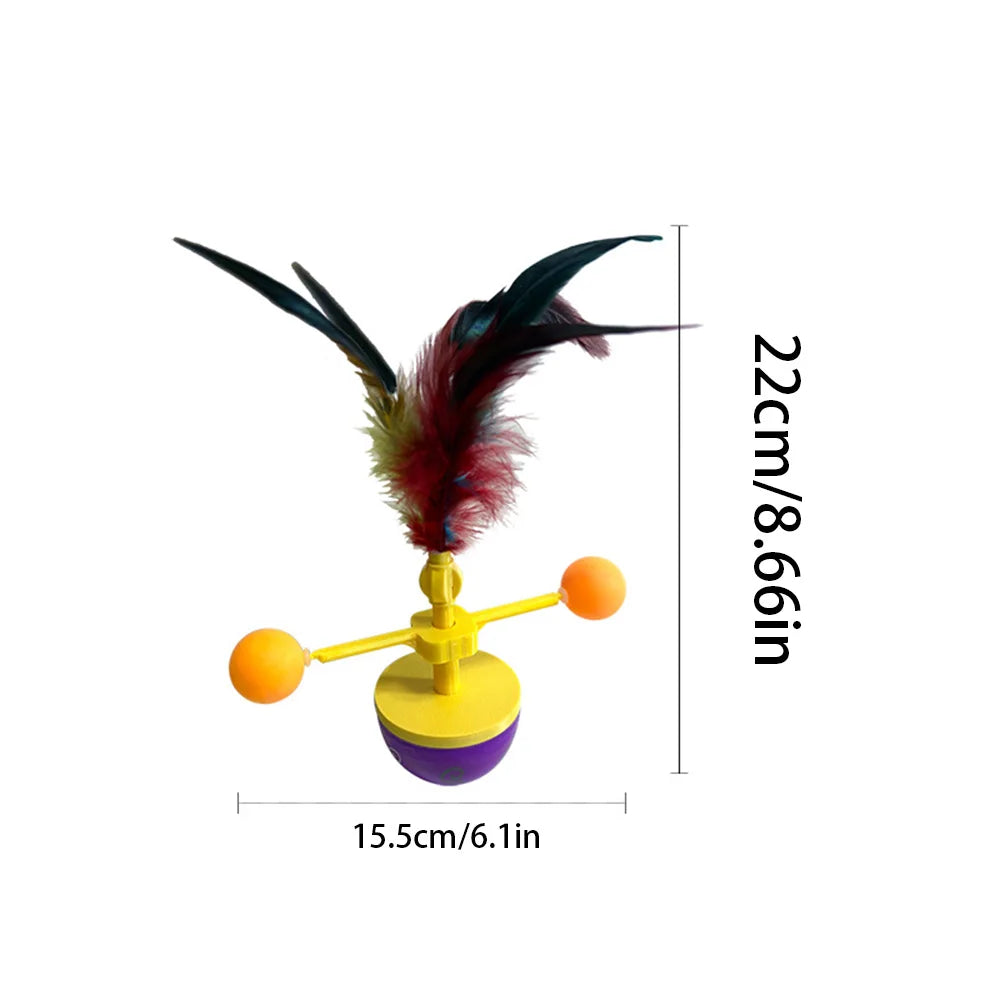 Cat Toy Set with Wand, Spinning Ball & Teaser Balls