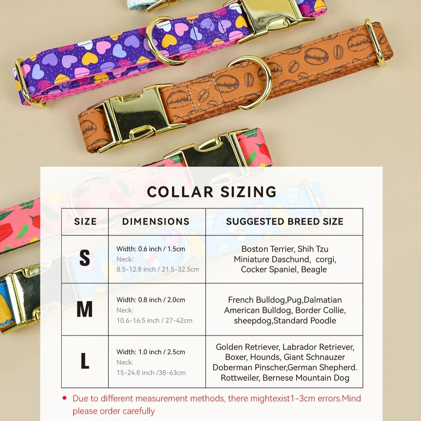 Double-Sided Printed Pet Collar for Small & Medium Dogs