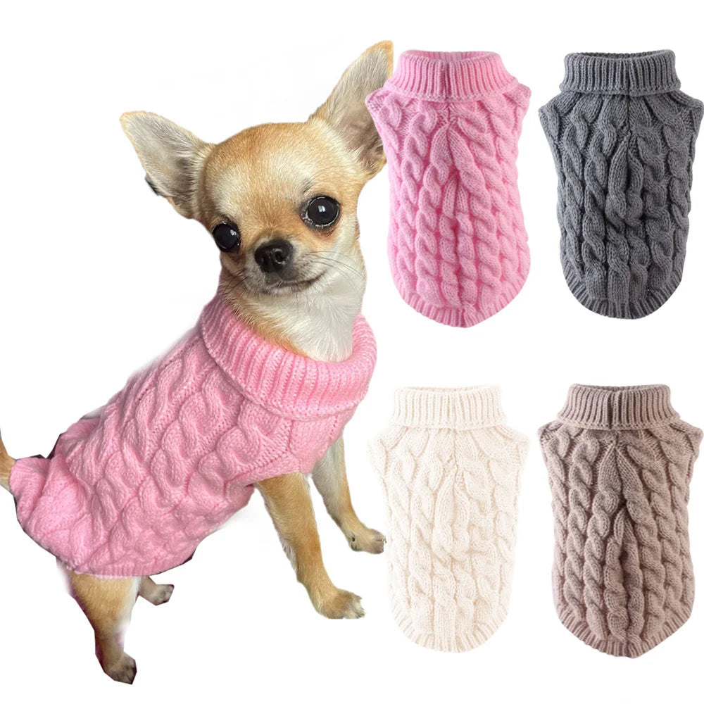 Classic Solid Knit Dog Sweater