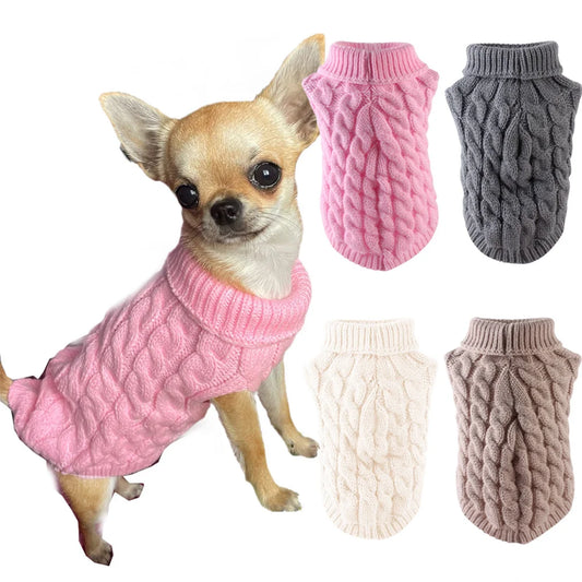 Classic Solid Knit Dog Sweater