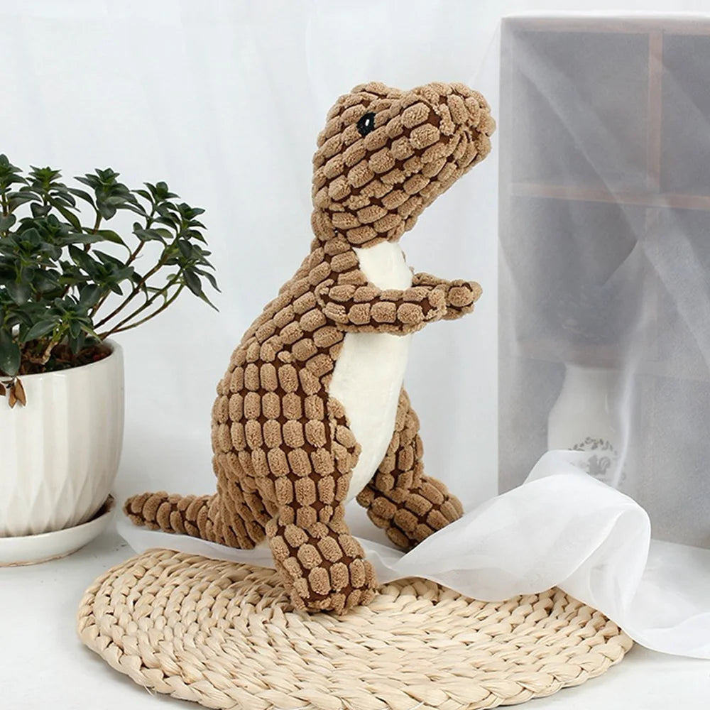 Plush Dinosaur Chew Toy for Pets