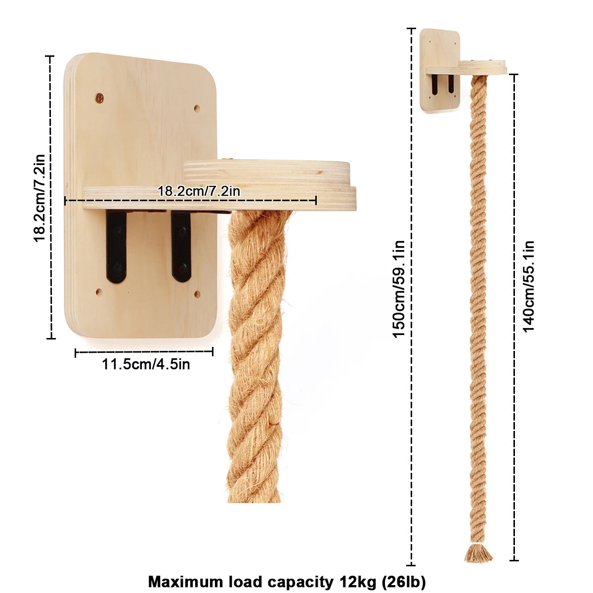 Wall-Mounted Cat Climbing Shelves with Hammock & Scratching Post
