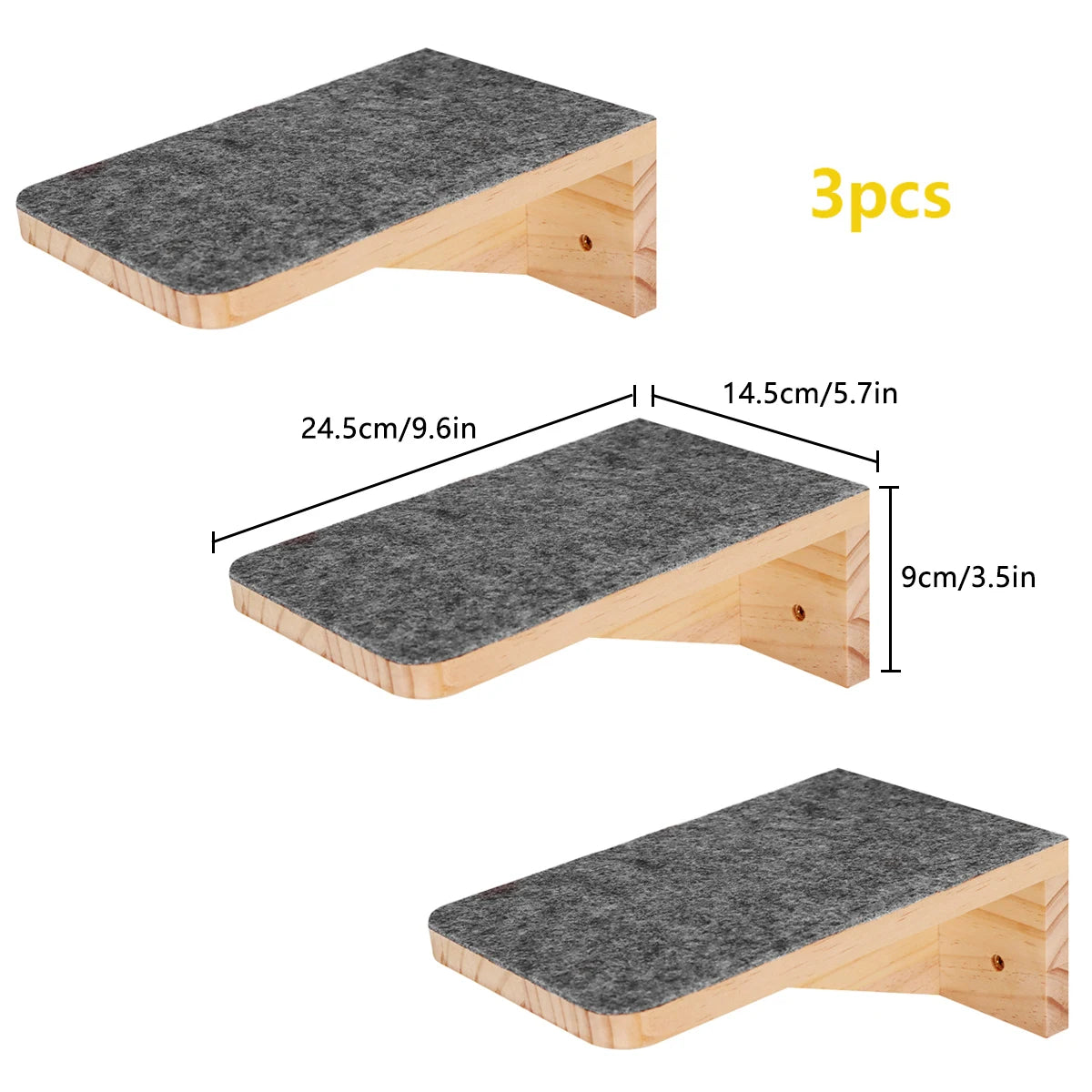 Wall-Mounted Cat Climbing Shelves with Hammock & Scratching Post
