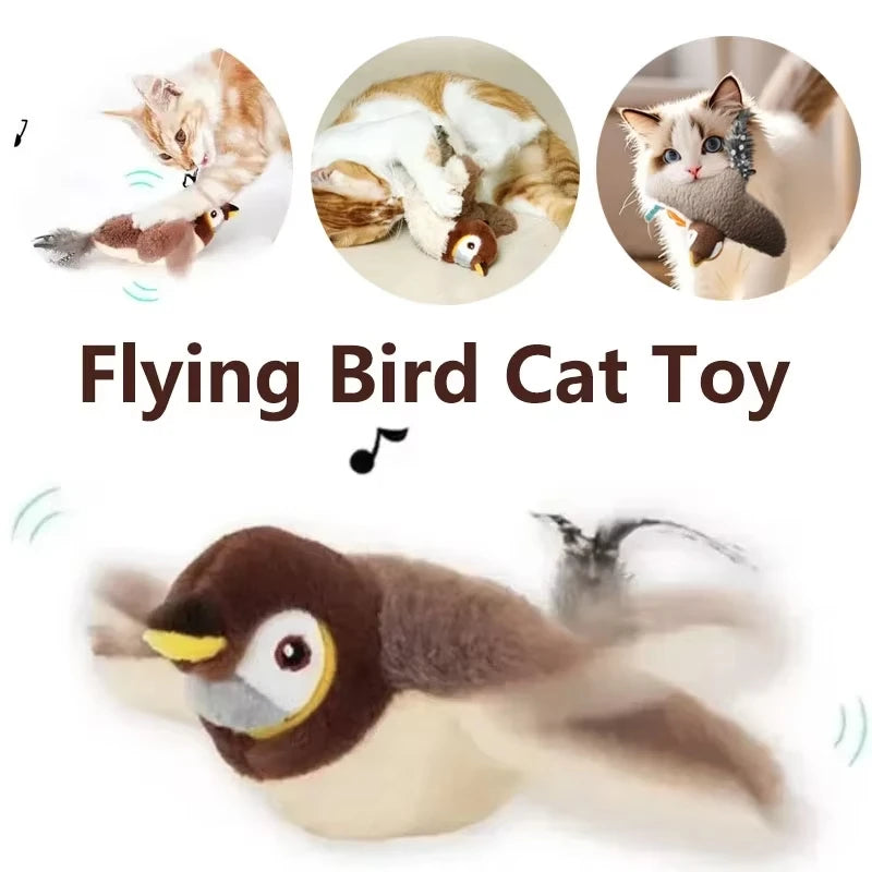 Interactive Flapping Bird Cat Toy with Catnip