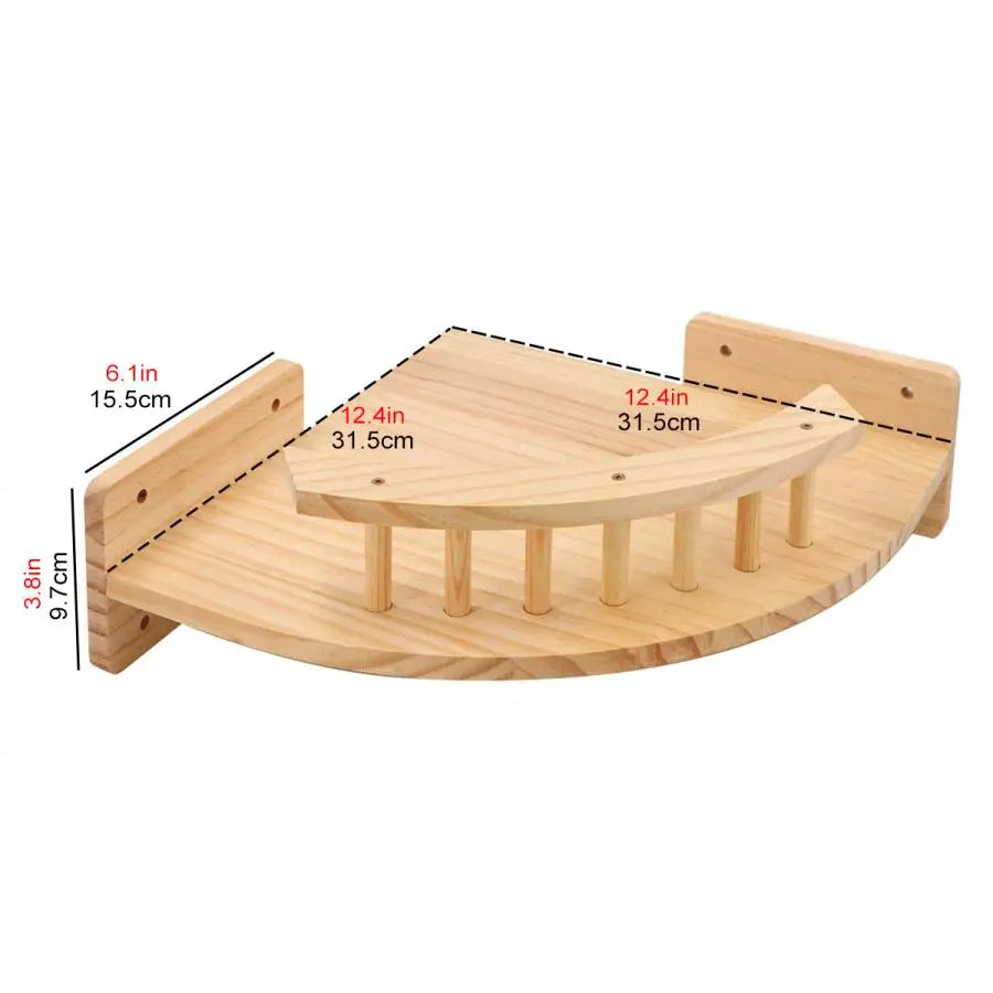 Wall-Mounted Cat Climbing Shelves with Hammock & Scratching Post