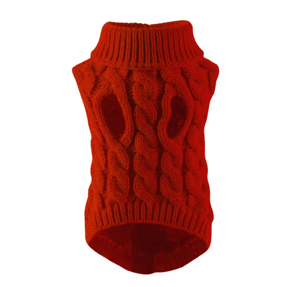 Classic Solid Knit Dog Sweater