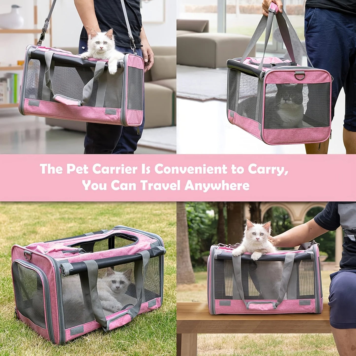 Soft-Sided Pet Carrier for Large & Medium Cats