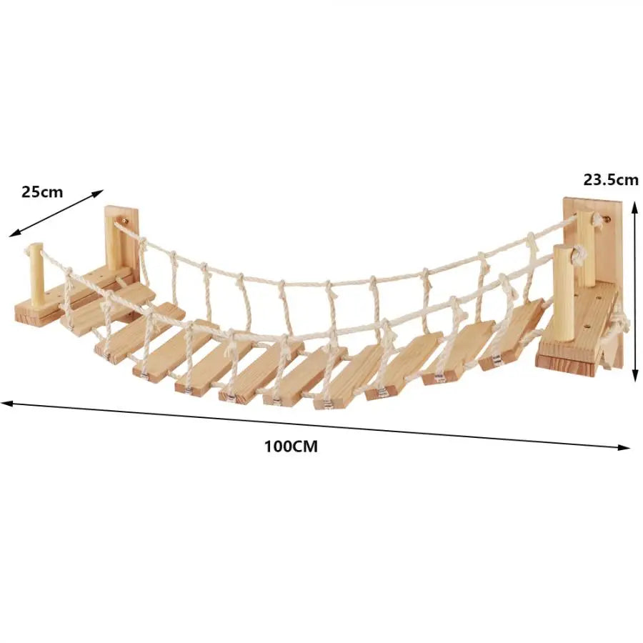 Wall-Mounted Cat Climbing Shelves with Hammock & Scratching Post