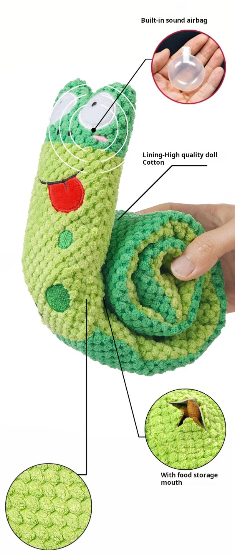 Dog Puzzle Feeder Plush Snail Toy