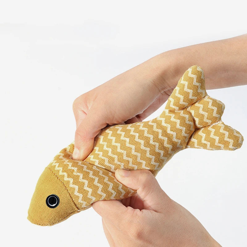 Interactive Fish Cat Toy Pillow