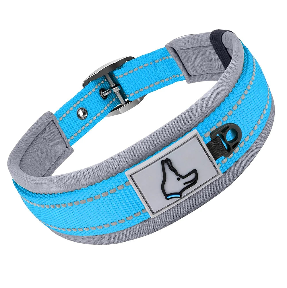 Padded Reflective Nylon Dog Collar