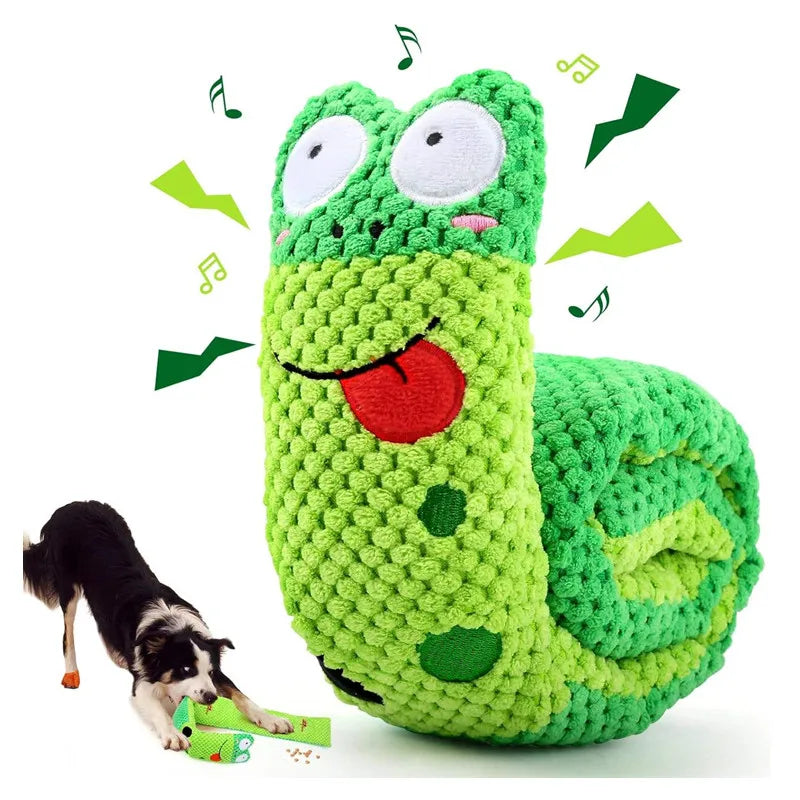 Dog Puzzle Feeder Plush Snail Toy