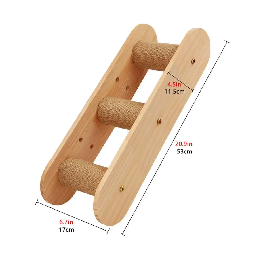 Wall-Mounted Cat Climbing Shelves with Hammock & Scratching Post