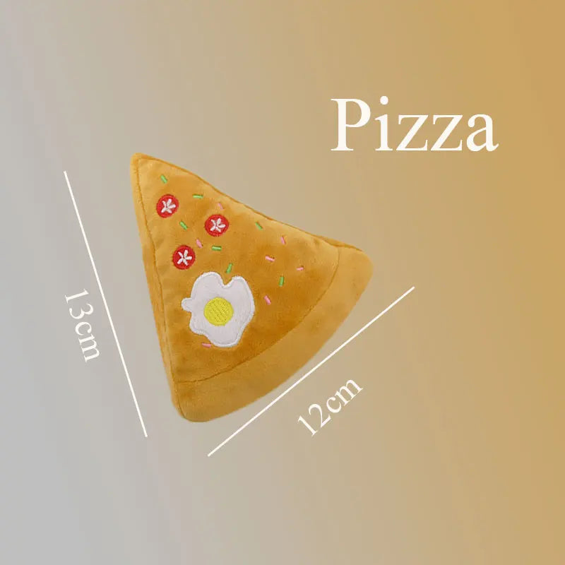 Squeaky Plush Dog Toys – Food Shapes