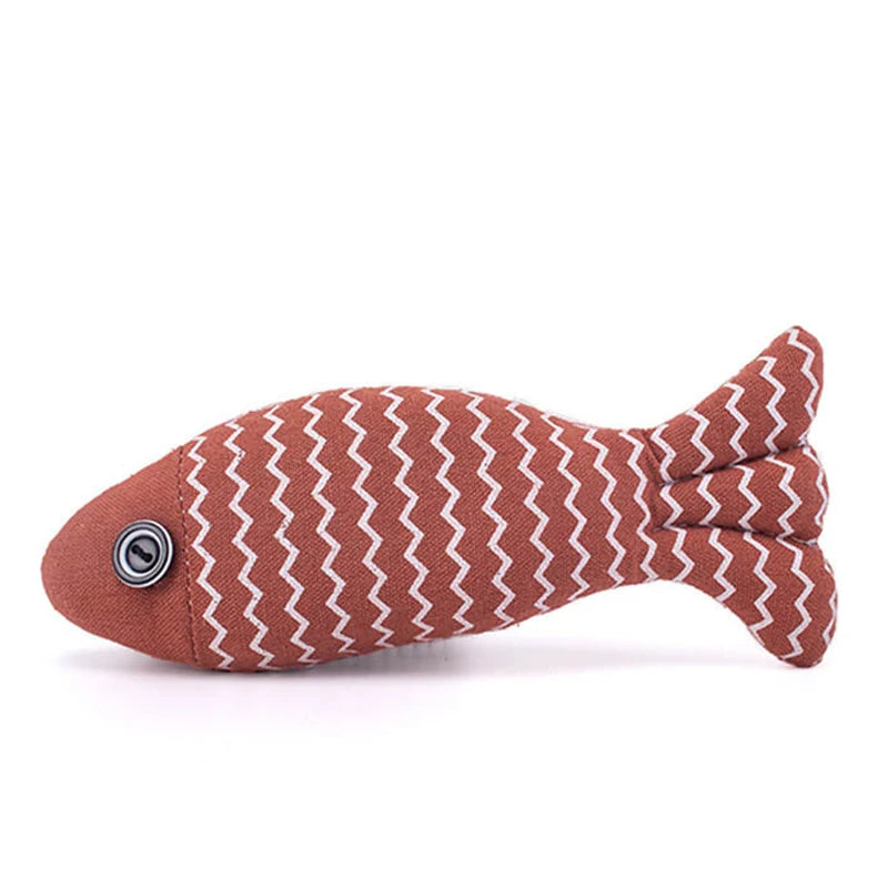 Interactive Fish Cat Toy Pillow