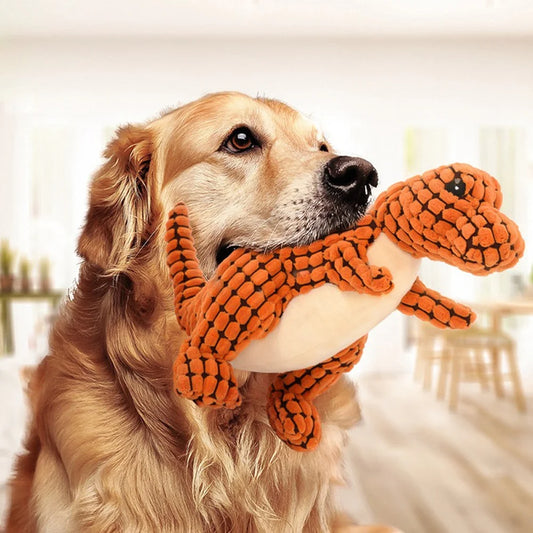 Plush Dinosaur Chew Toy for Pets