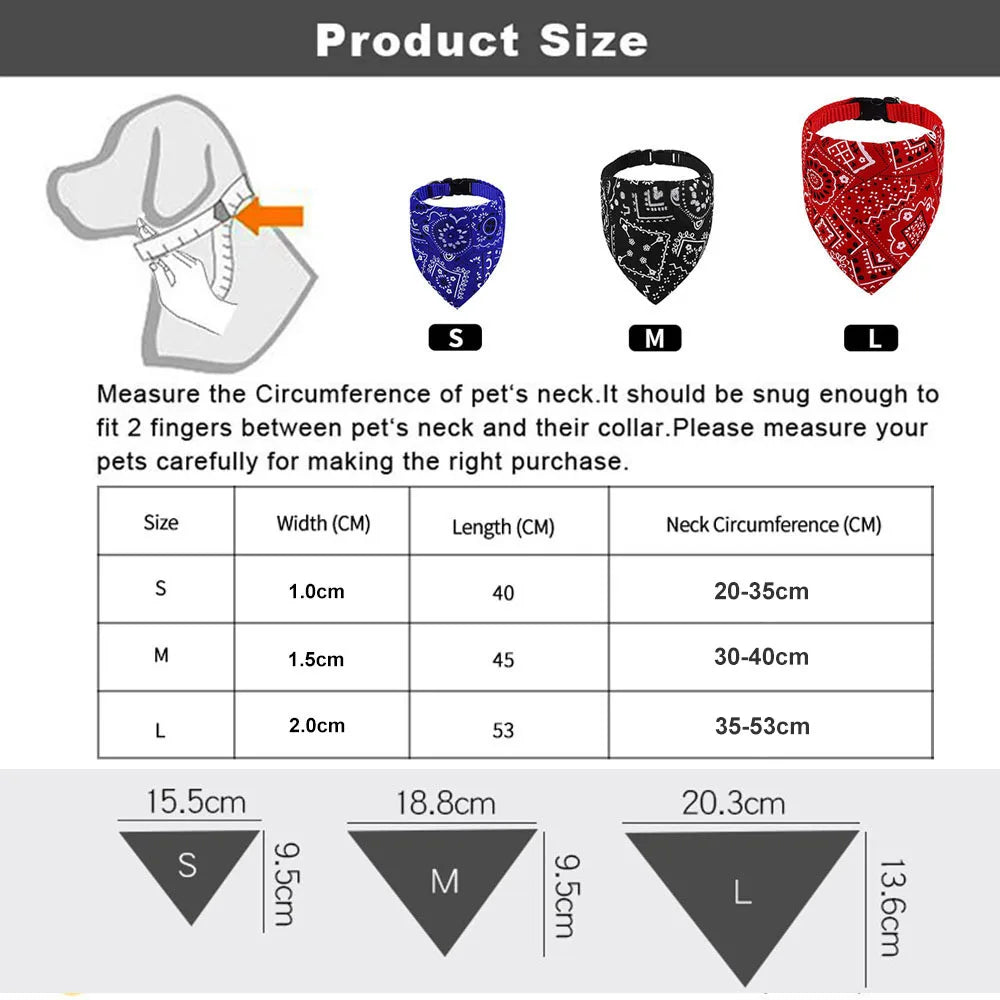 Dog Collar Bandana Scarf Collar Adjustable Dog Bandanas Collar Puppy Cat Neckerchief Pet Accessories for Small Medium Large Dogs