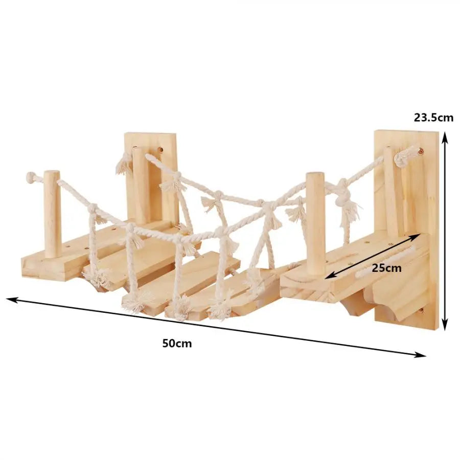 Wall-Mounted Cat Climbing Shelves with Hammock & Scratching Post