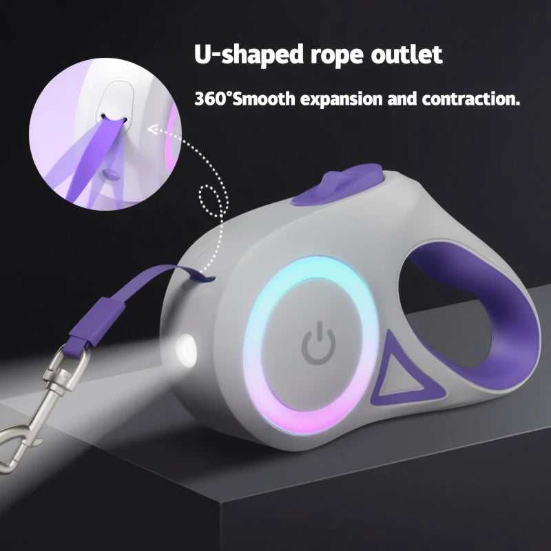 LED Retractable Dog Leash
