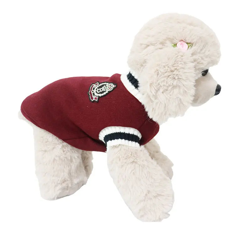 V-Neck Knit Dog Sweater
