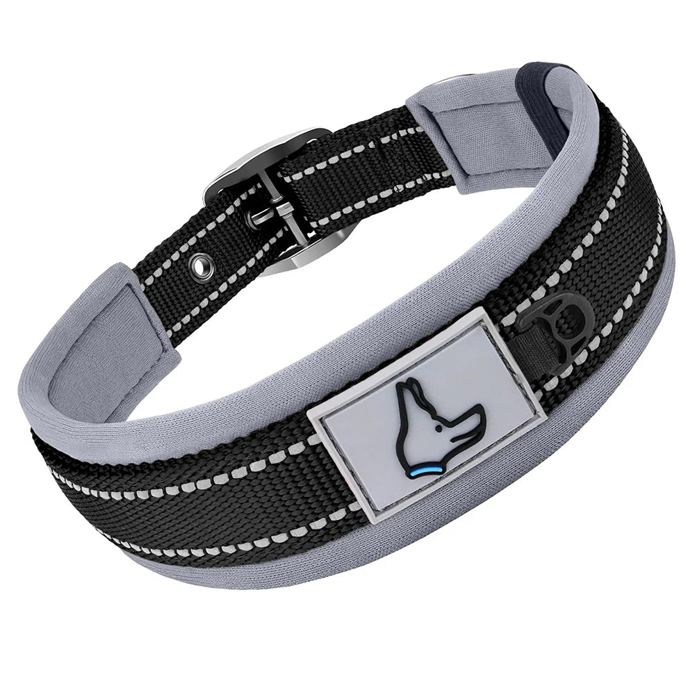 Padded Reflective Nylon Dog Collar