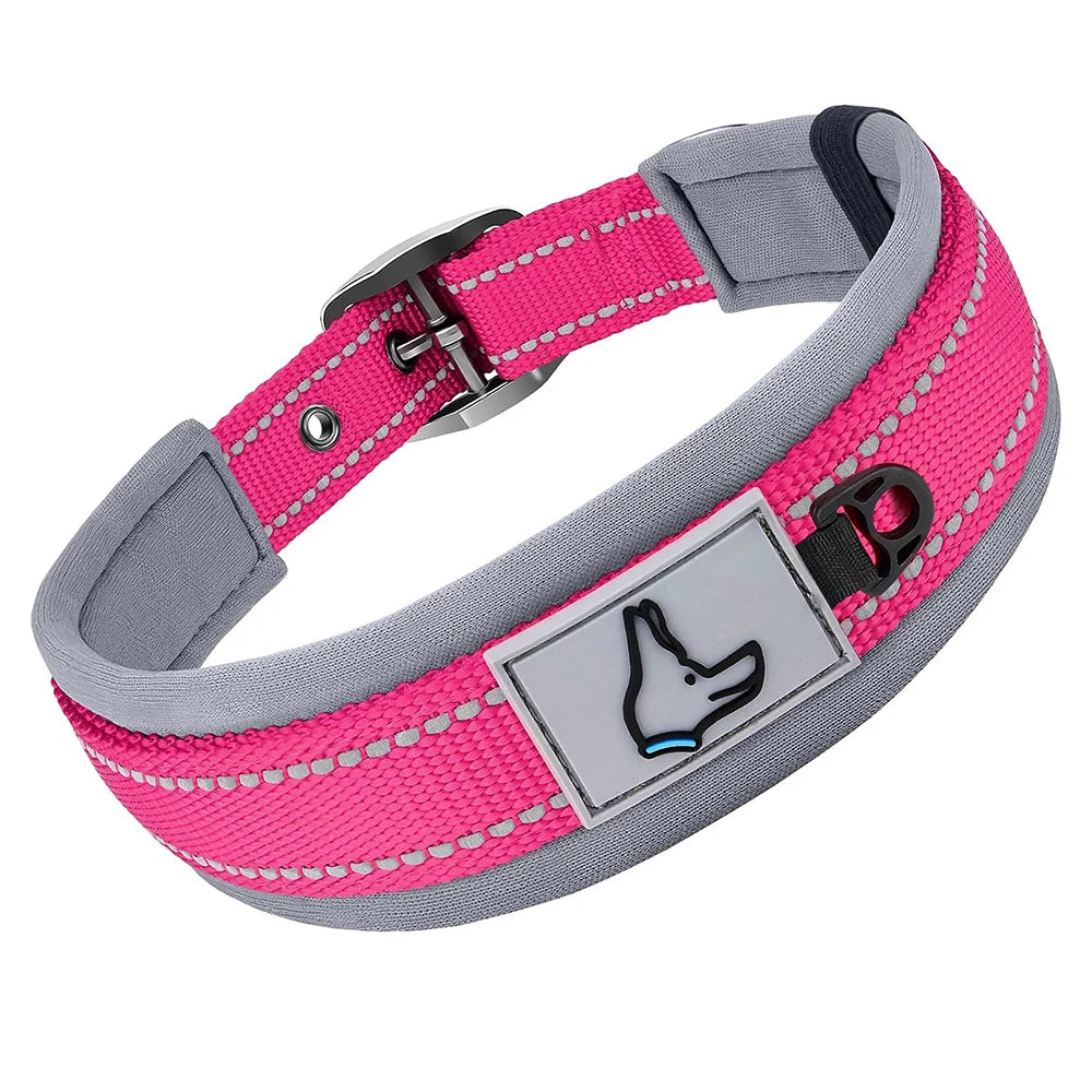 Padded Reflective Nylon Dog Collar