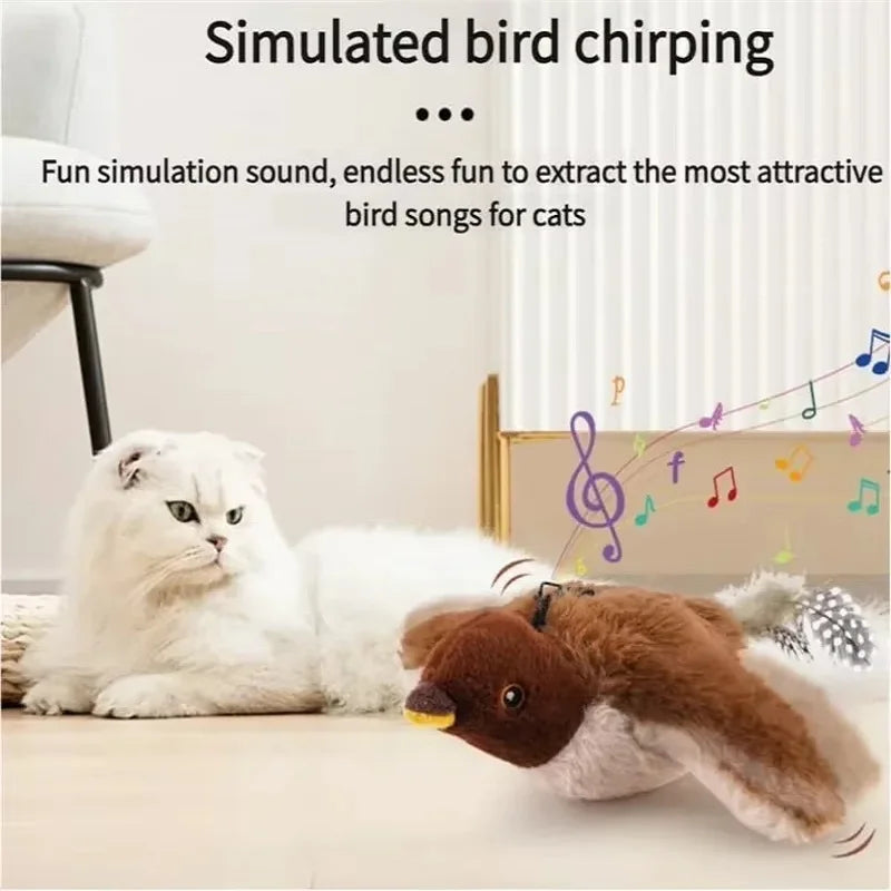 Interactive Flapping Bird Cat Toy with Catnip