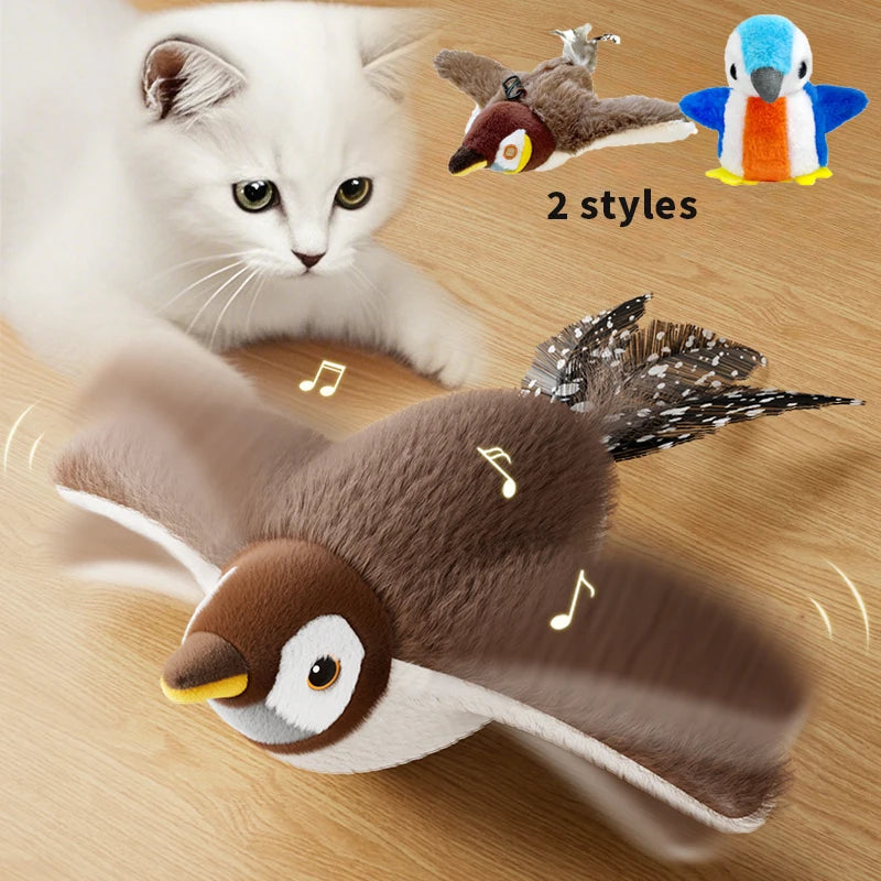Interactive Flapping Bird Cat Toy with Catnip