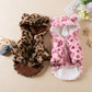 Warm Fleece Leopard Dog Hoodie