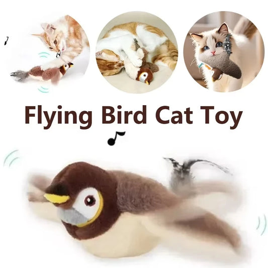 Interactive Flapping Bird Cat Toy with Catnip