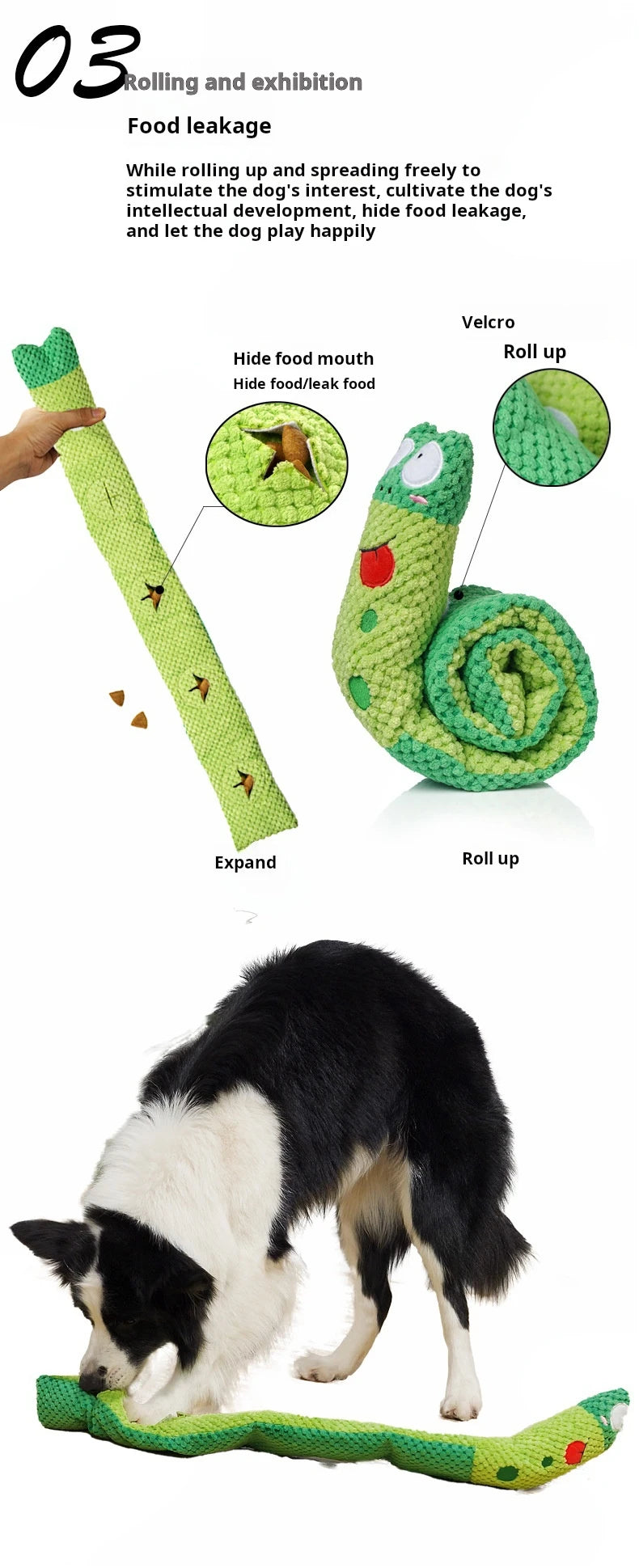 Dog Puzzle Feeder Plush Snail Toy