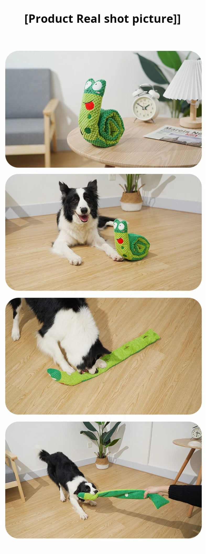 Dog Puzzle Feeder Plush Snail Toy