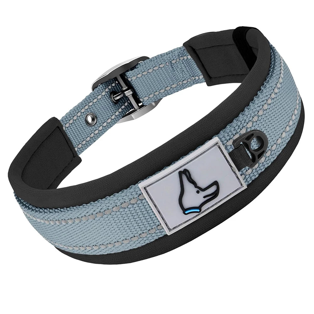 Padded Reflective Nylon Dog Collar