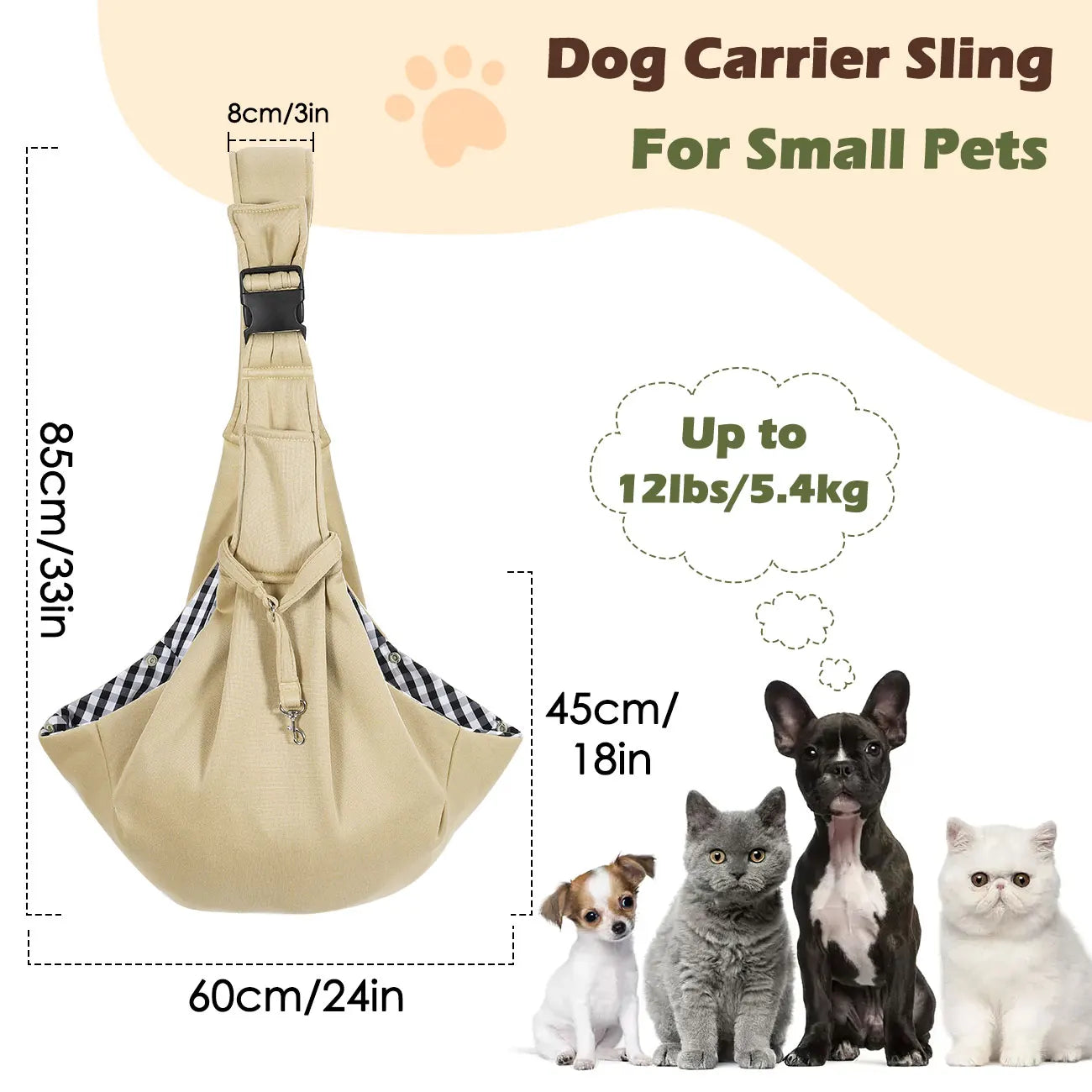 Pawaboo Small Dog Sling Carrier