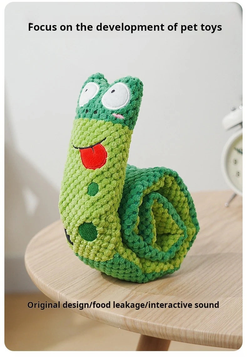 Dog Puzzle Feeder Plush Snail Toy