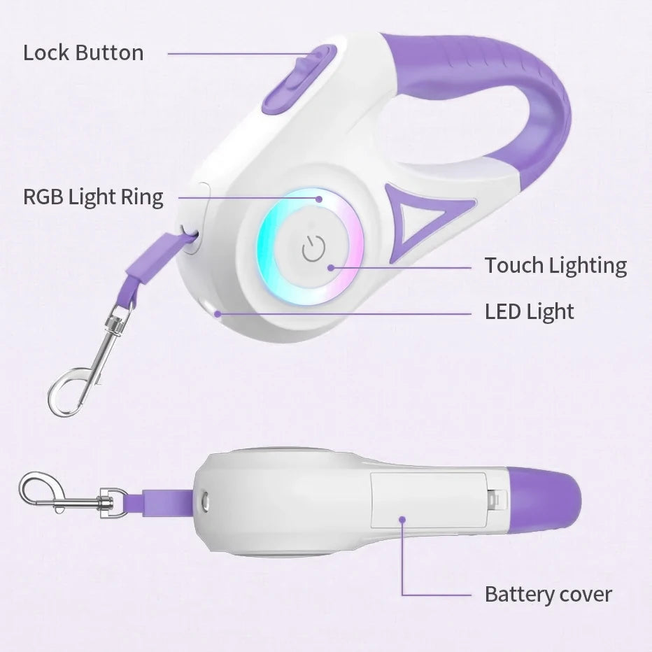 LED Retractable Dog Leash