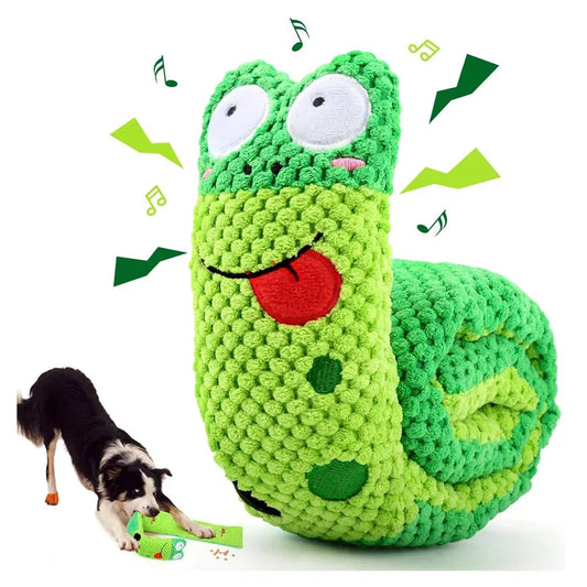 Dog Puzzle Feeder Plush Snail Toy