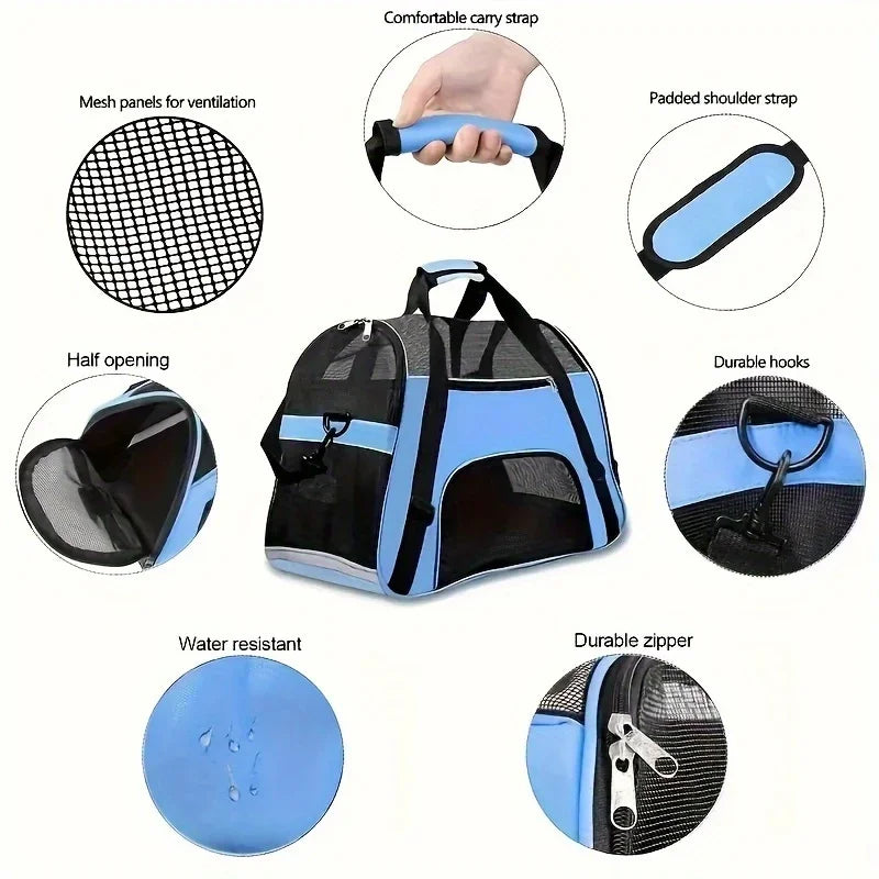 Portable Mesh Pet Carrier Bag