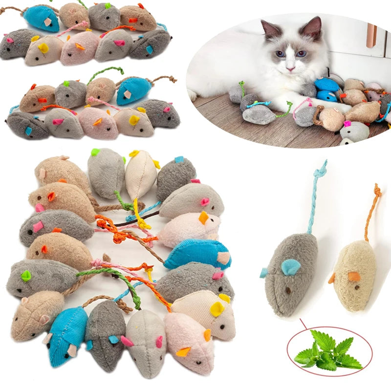 Catnip Faux Fur Mouse Toys – 3/200pcs