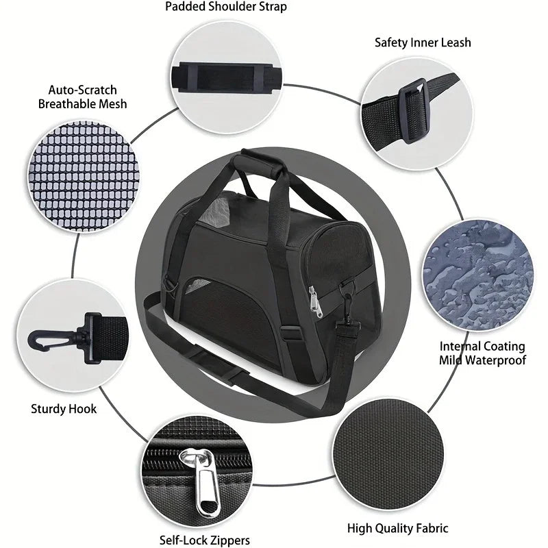 Portable Mesh Pet Carrier Bag