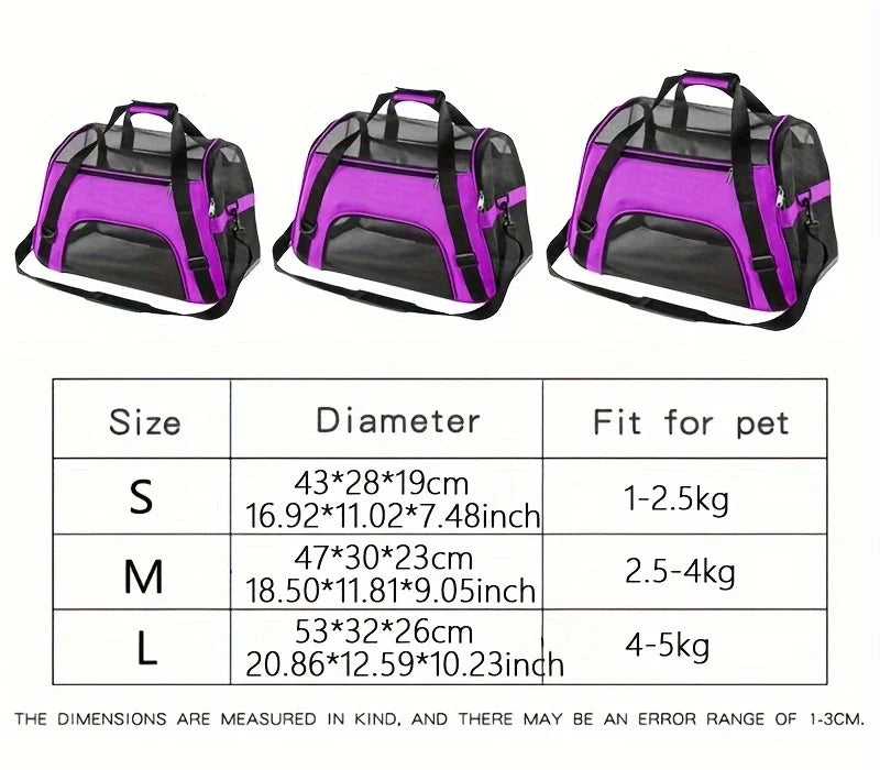 Portable Mesh Pet Carrier Bag