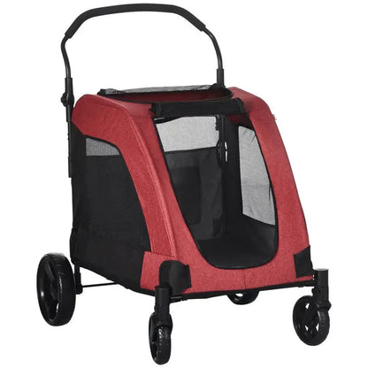 Universal Pet Stroller – Foldable with Storage (Red)