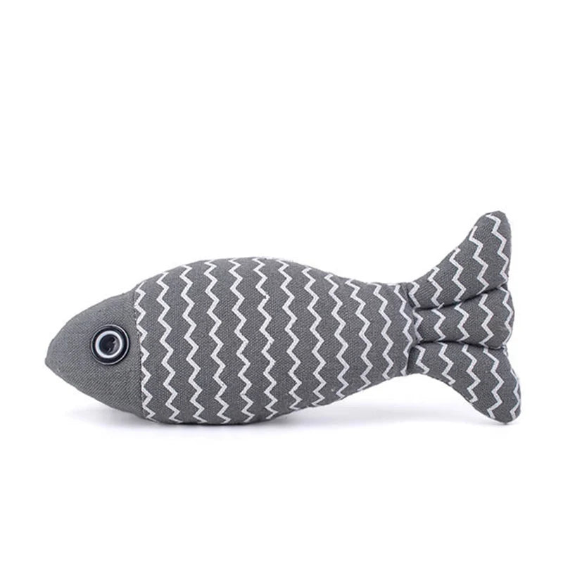 Interactive Fish Cat Toy Pillow