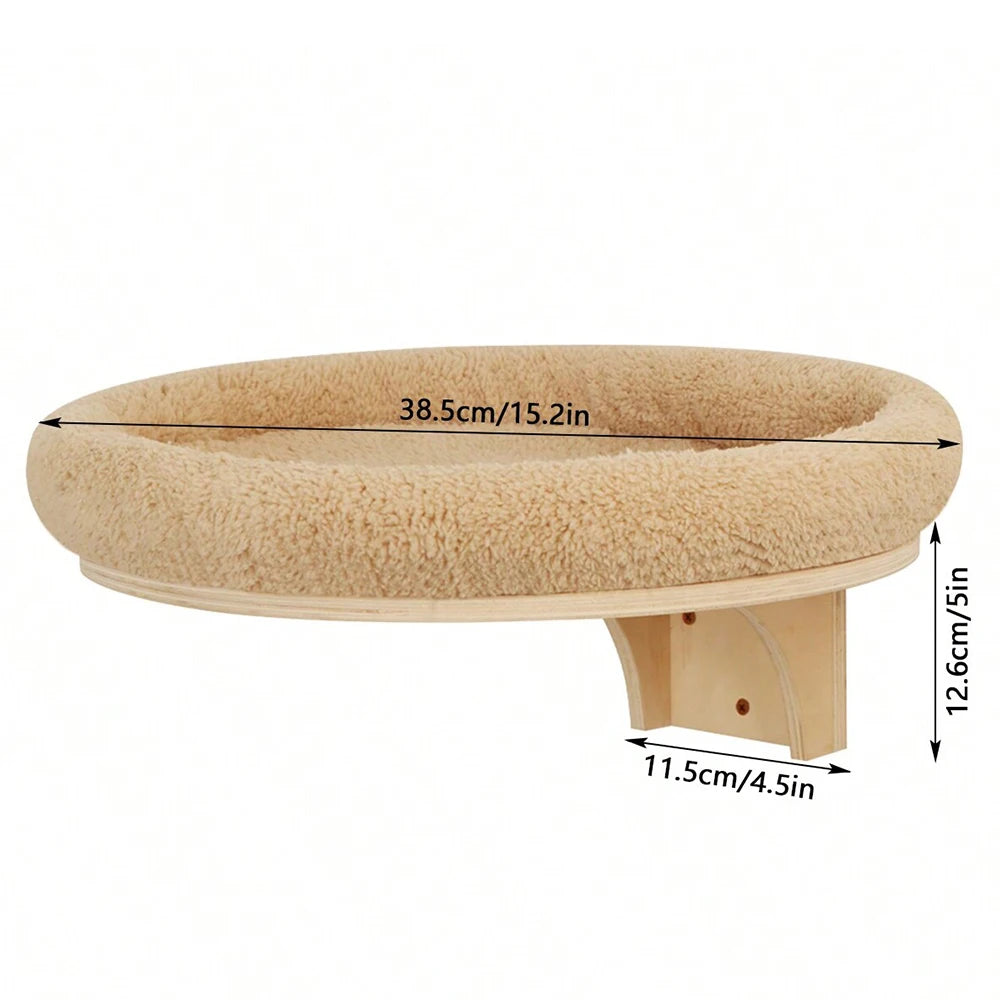 Wall-Mounted Cat Climbing Shelves with Hammock & Scratching Post