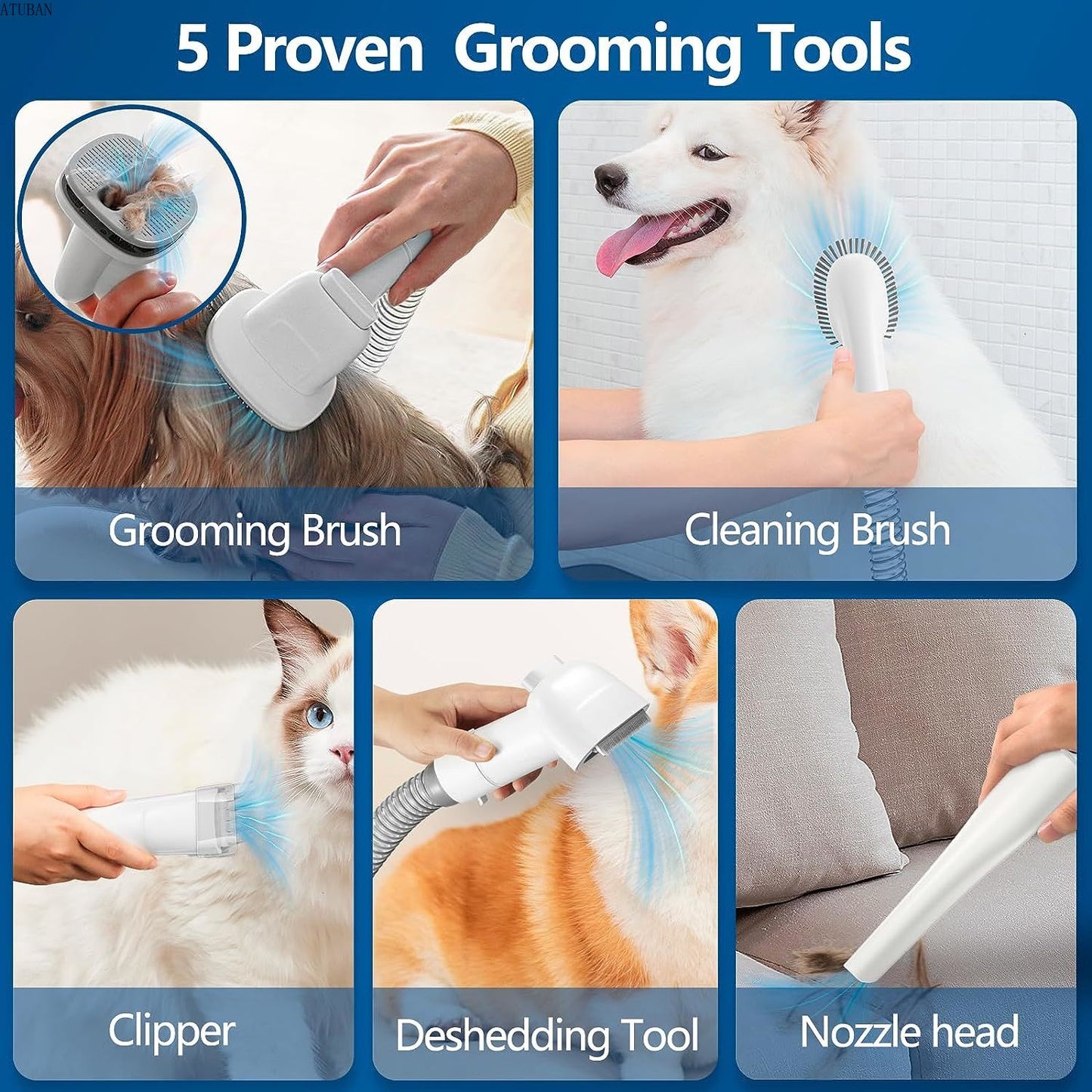 Dog Grooming Vacuum & Hair Removal Kit
