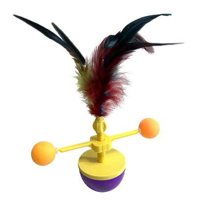 Cat Toy Set with Wand, Spinning Ball & Teaser Balls